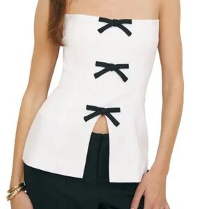 Reformation Linen Strapless Top